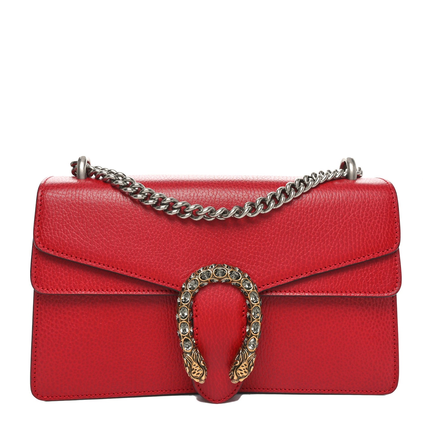 Dollar Calfskin Swarovski Crystal Small Dionysus Shoulder Bag Hibiscus Red