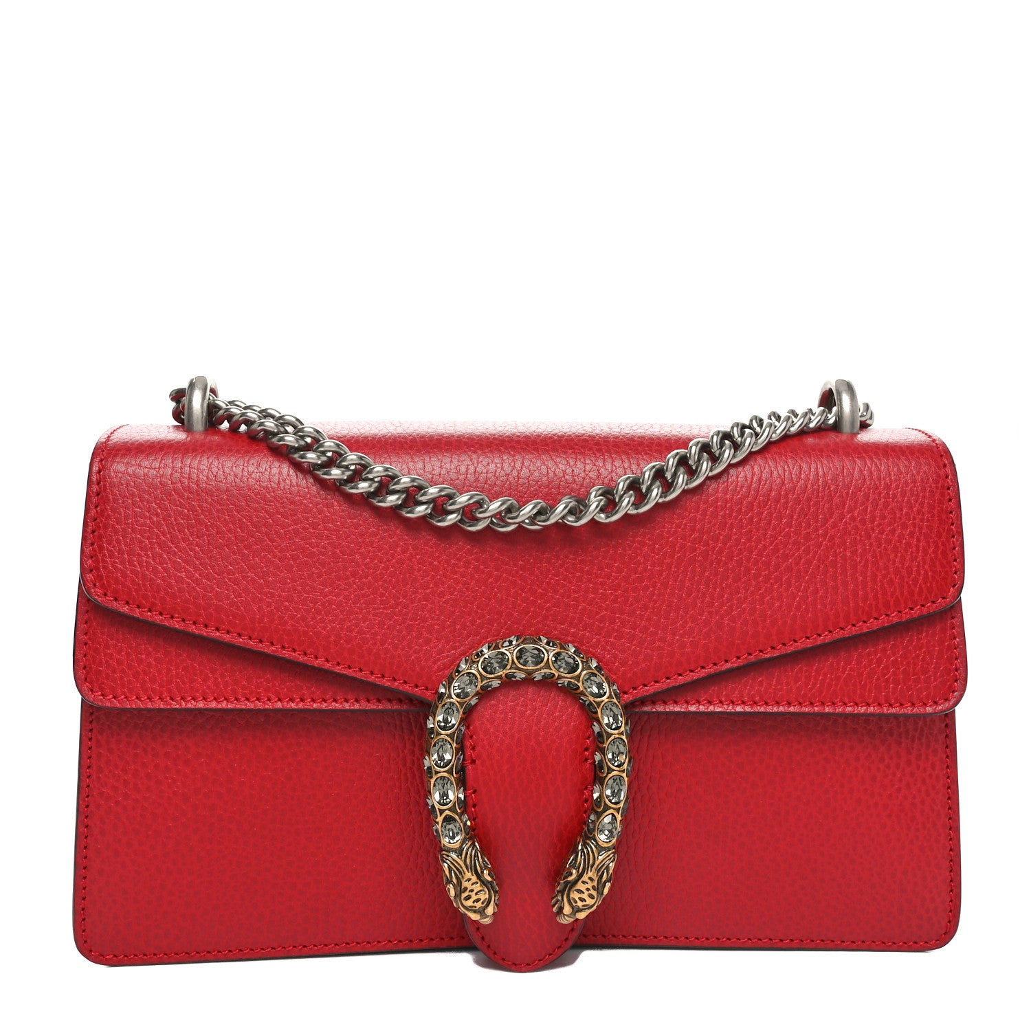 Gucci Dollar Calfskin Swarovski Crystal Small Dionysus Shoulder Bag Hibiscus Red 1 of 10