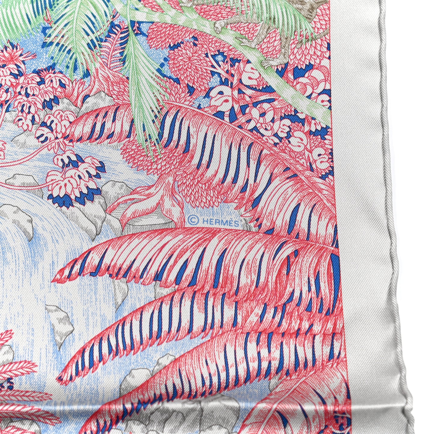 Silk Faubourg Tropical Scarf 90 Pierre Rose Multicolor