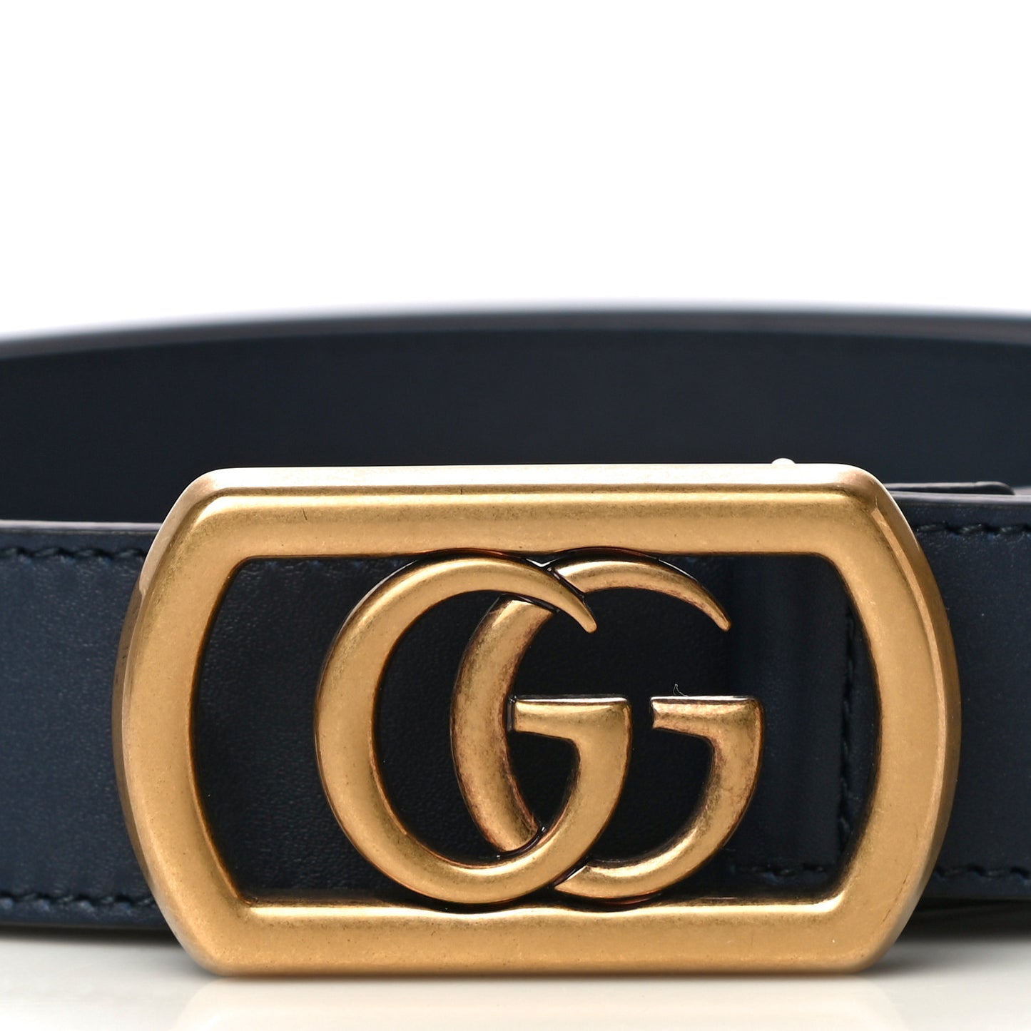 Calfskin Framed Double G Belt 100 40 Blue