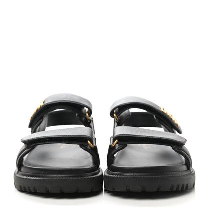 Christian Dior Lambskin Dioract Sandals 35.5 Black 2 of 9