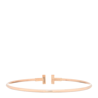 Tiffany 18K Rose Gold Narrow T Wire Bracelet 2 of 4