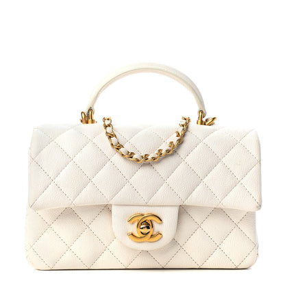 Chanel Caviar Quilted Mini Top Handle Rectangular Flap White 1 of 9