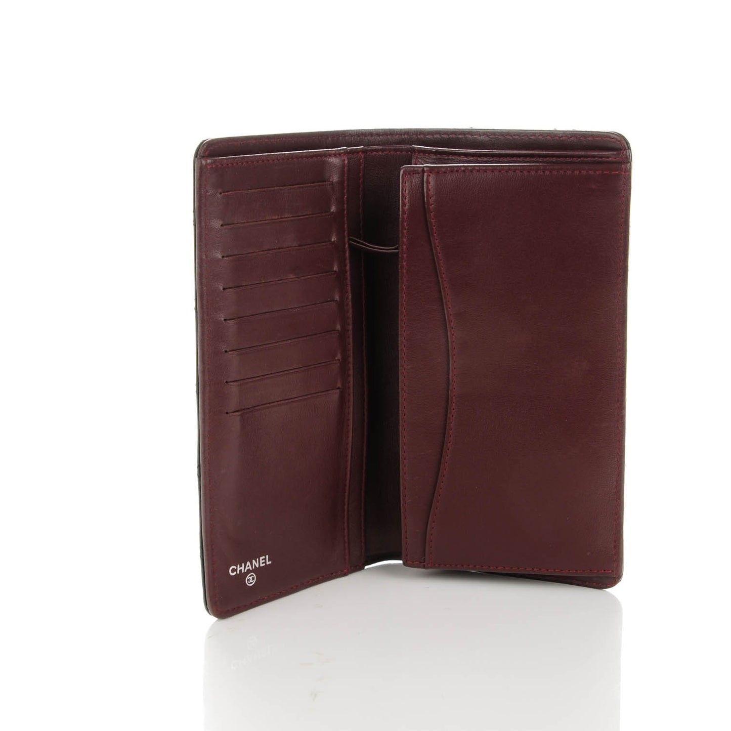 Lambskin Quilted Yen Wallet Black