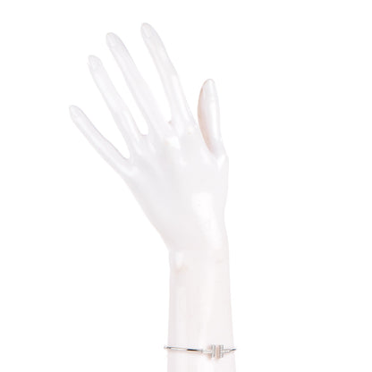 Tiffany 18K White Gold Diamond T Wire Bracelet 2 of 5