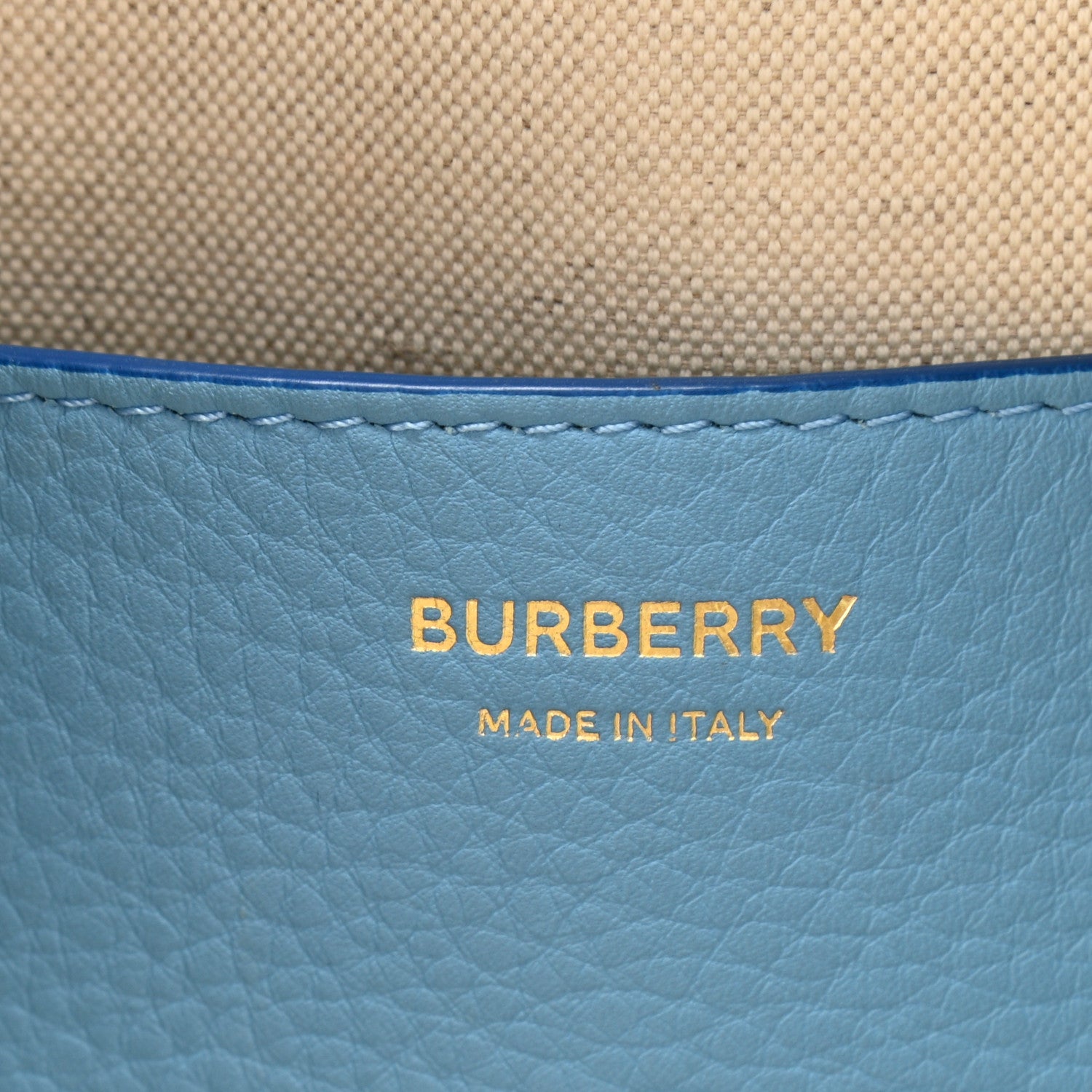 Burberry Soft Grain Calfskin Half Cube Bag Blue 6 of 18
