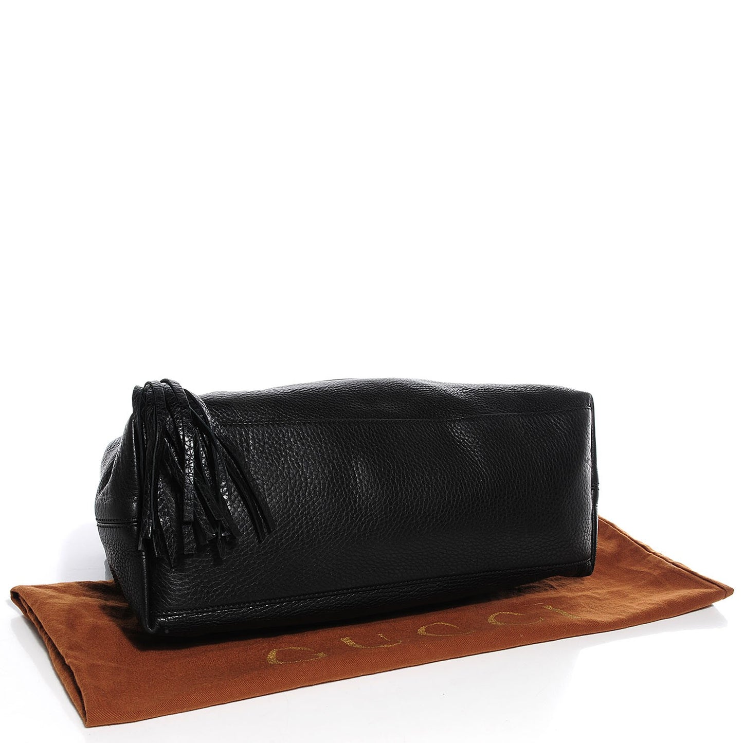 Pebbled Calfskin Medium Soho Chain Shoulder Bag Black
