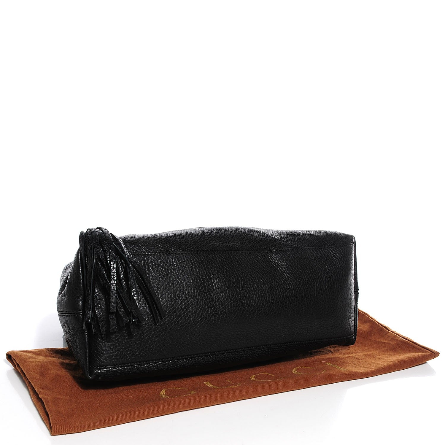 Gucci Pebbled Calfskin Medium Soho Chain Shoulder Bag Black 4 of 9