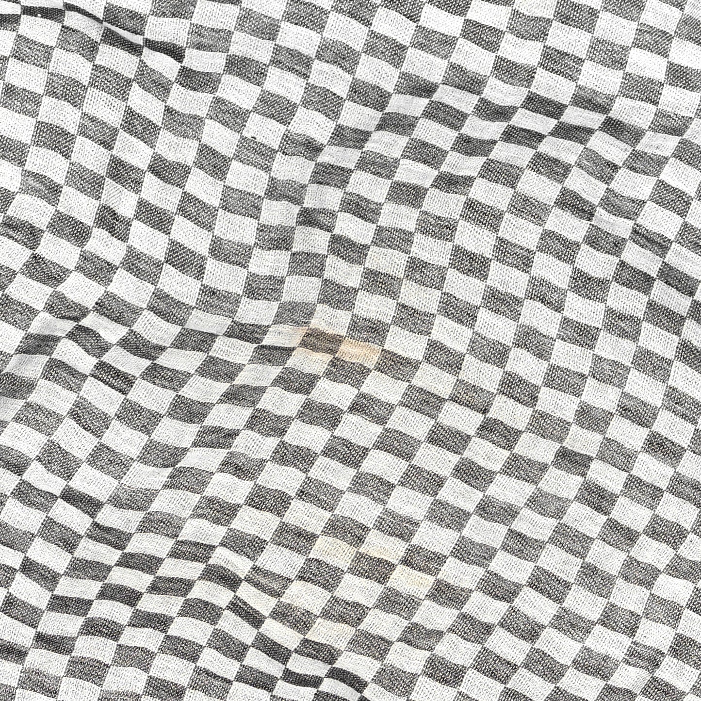 Cotton Checkered Scarf Gray