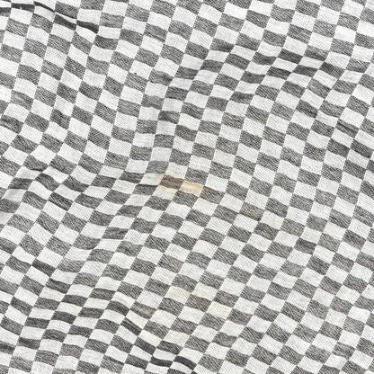 Christian Dior Cotton Checkered Scarf Gray 5 of 5