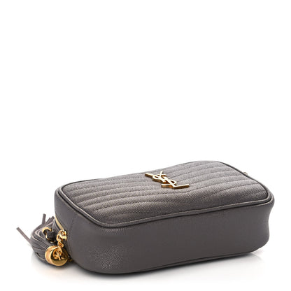 Saint Laurent Grain De Poudre Matelasse Monogram Mini Lou Camera Bag Fog 3 of 13