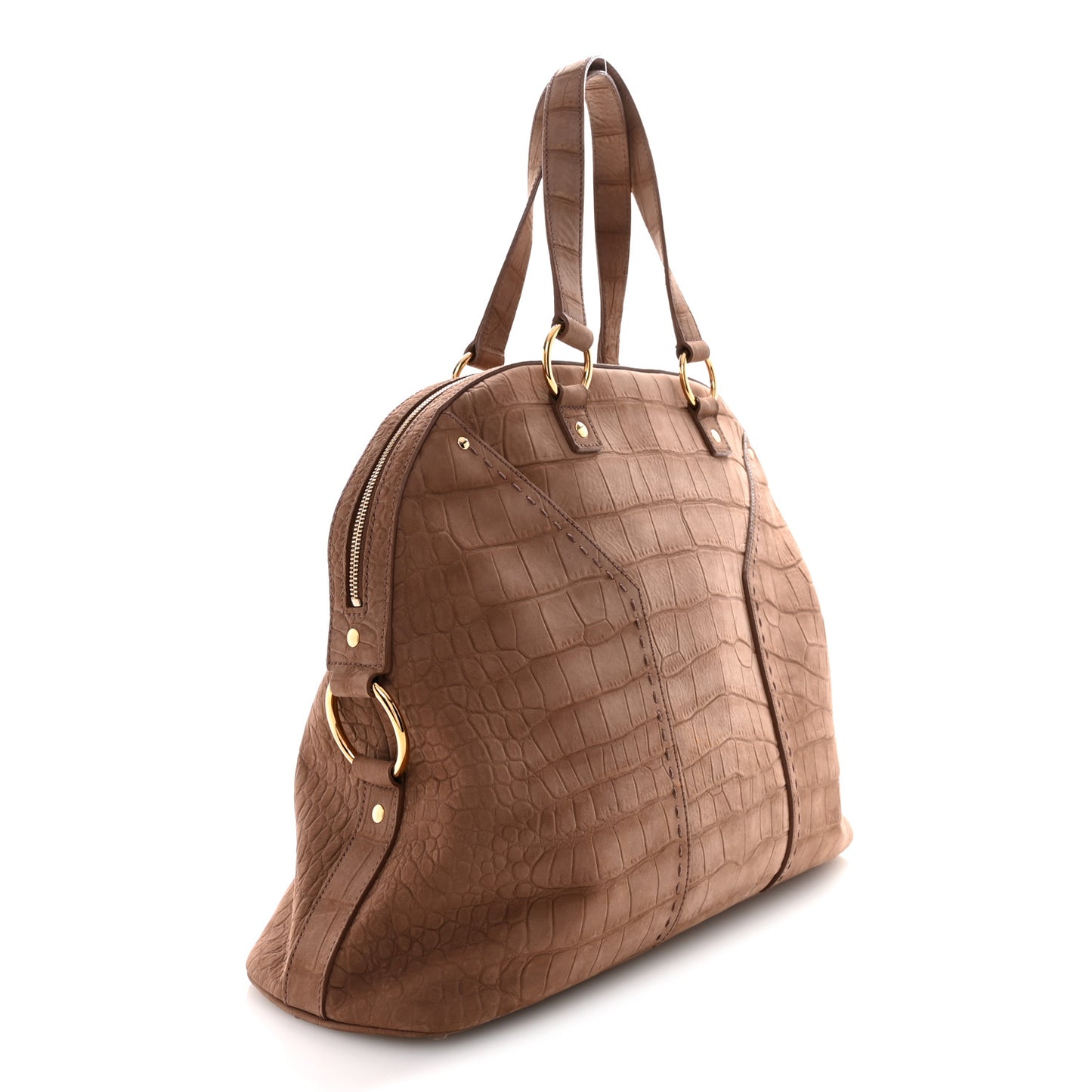 Nubuck Croc Embossed Oversized Muse Beige