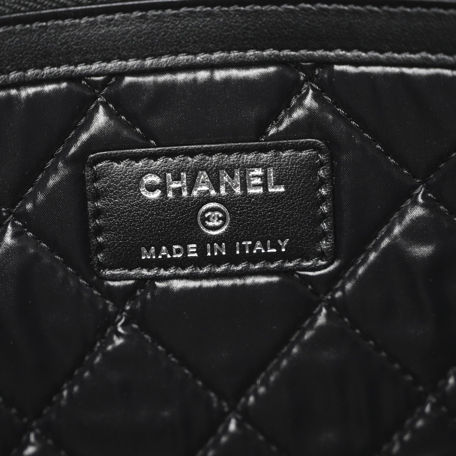 Chanel Striped Canvas Large Deauville Pouch Clutch Black 6 of 9