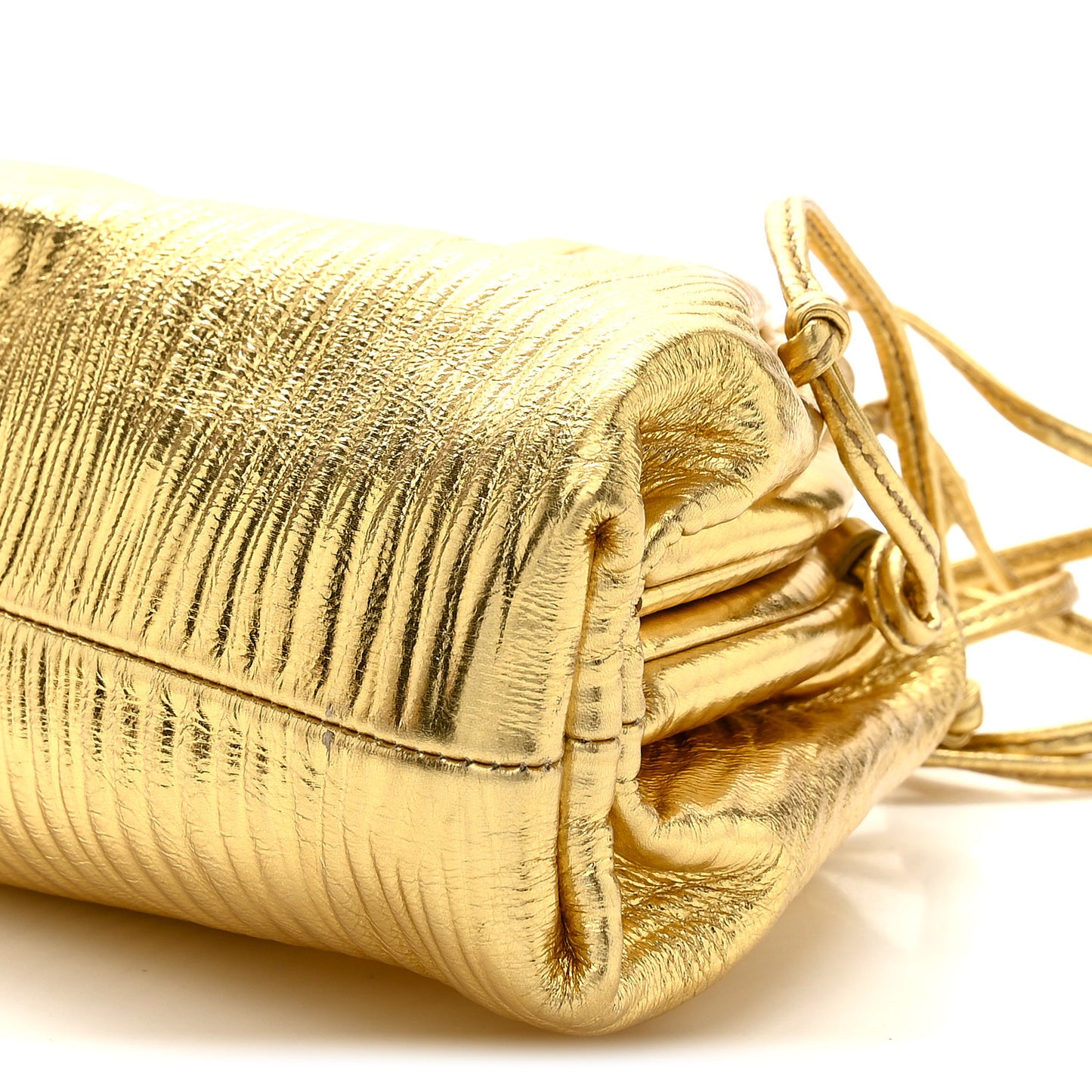 Metallic Bark Calfskin The Mini Pouch Gold