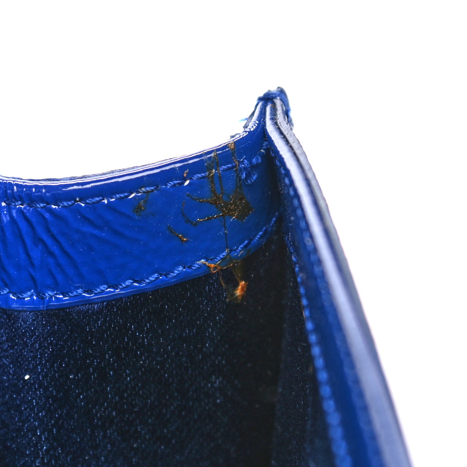 Saint Laurent Textured Patent Monogram Large Belle De Jour Clutch Royal Blue 10 of 11