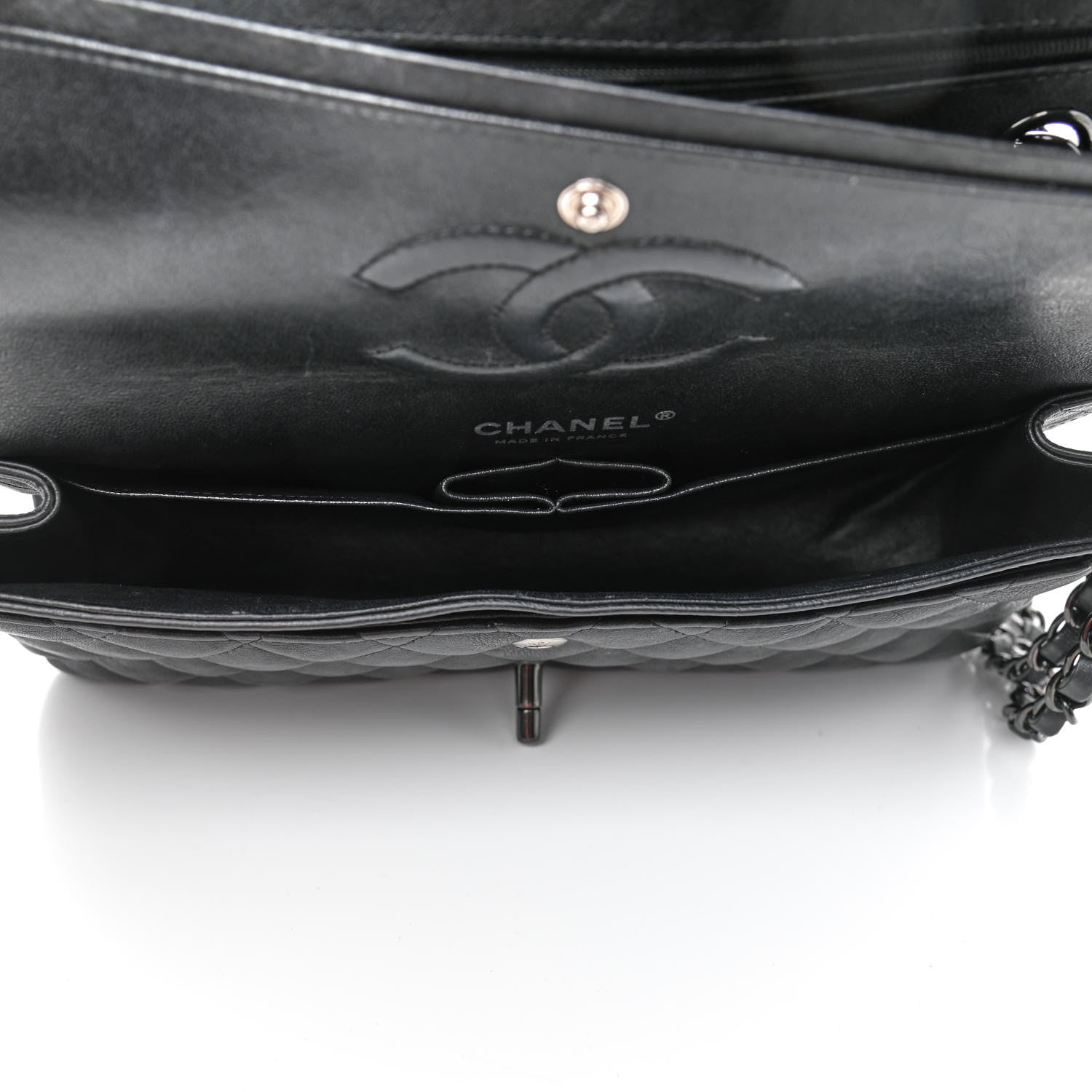 Chanel Crumpled Calfskin Quilted Medium Double Flap So Black 4 of 4