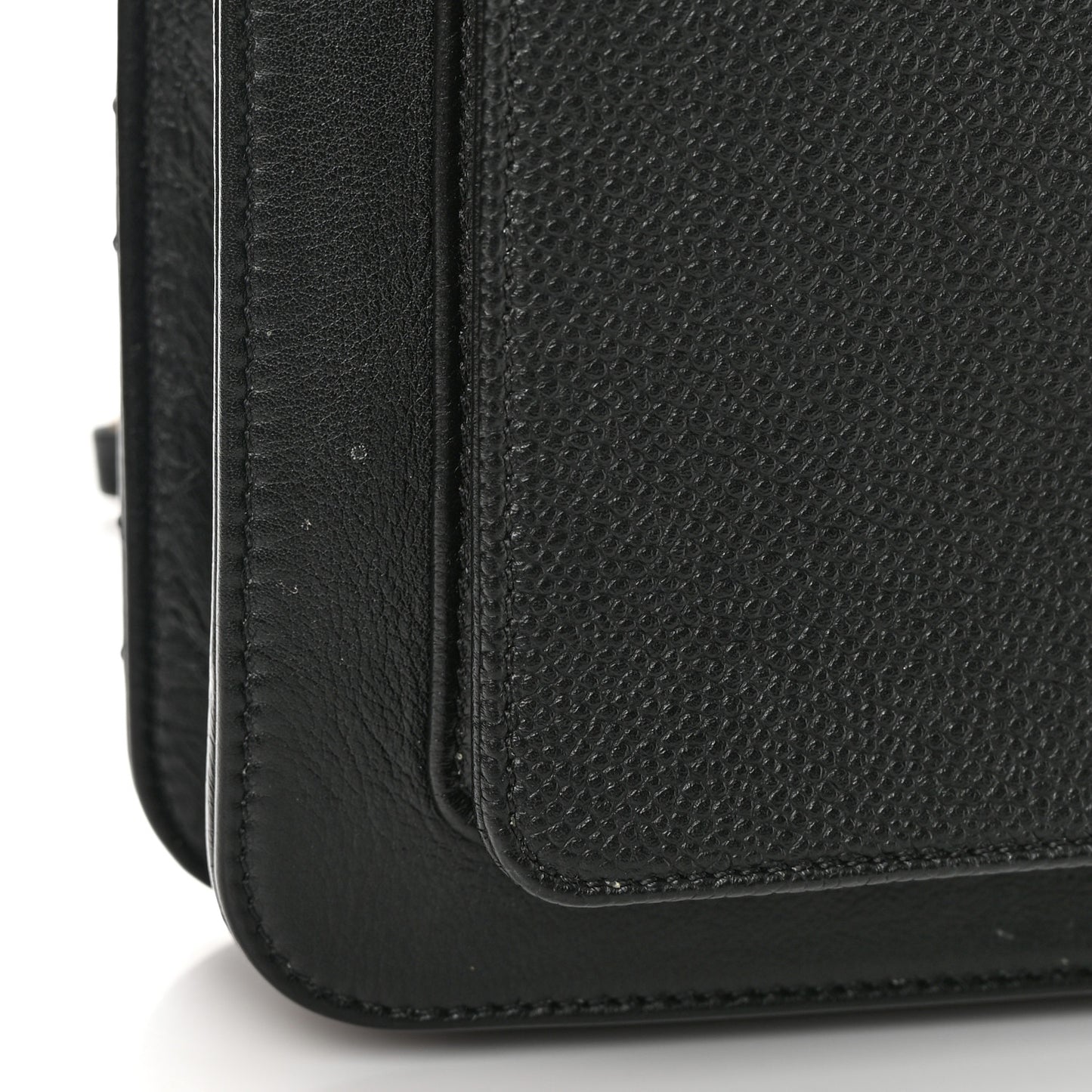Calfskin Caviar Quilted Chain Handle Flap Black