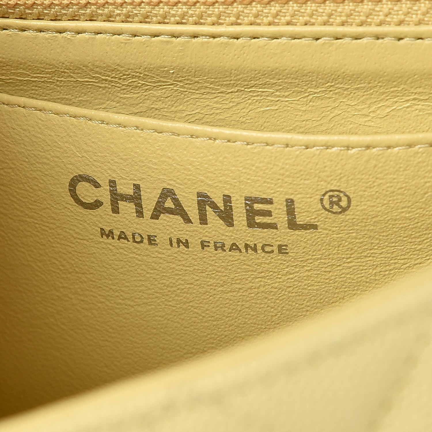 Chanel Caviar Quilted Mini Rectangular Flap Light Yellow 7 of 9