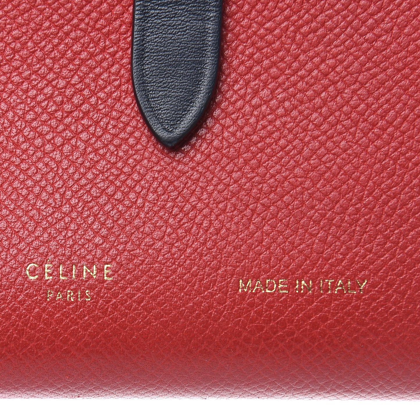 Grained Calfskin Medium Multifunction Strap Wallet Coquelicot
