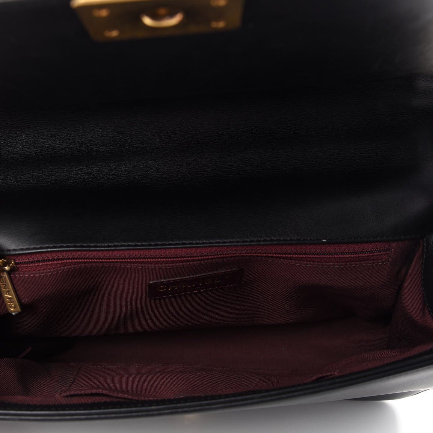 Calfskin Caviar Suede Chevron New Medium Boy Flap Black