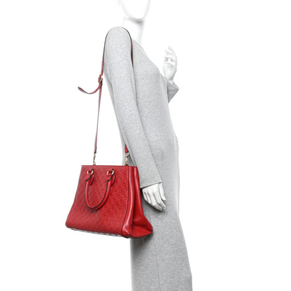 Gucci Soft Guccissima Signature Top Handle Tote Bag Red 2 of 15