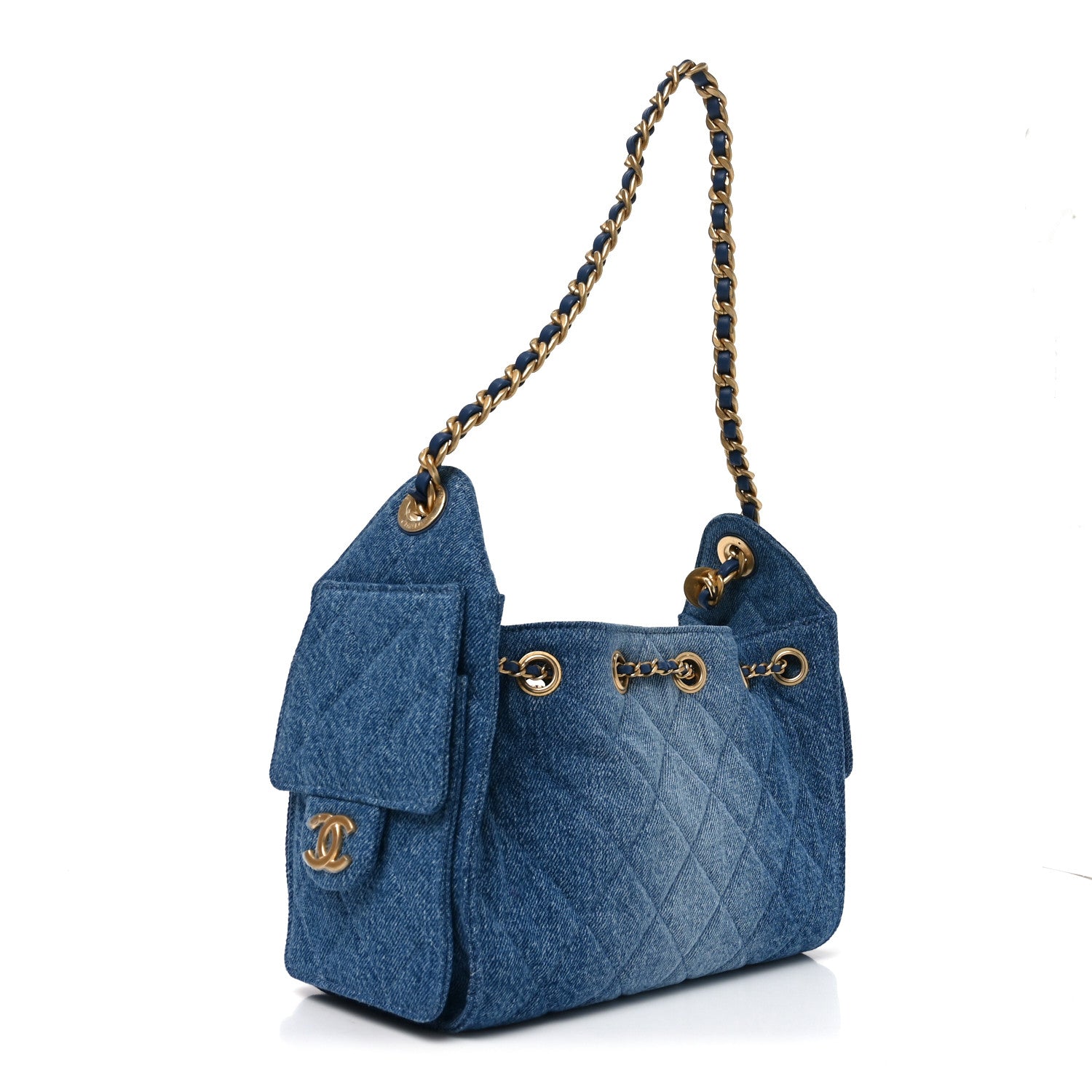 Chanel Washed Denim Quilted Mini Chanel 25 Handbag Blue 3 of 10