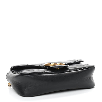 Gucci Calfskin Matelasse Super Mini GG Marmont Shoulder Bag Black 4 of 9