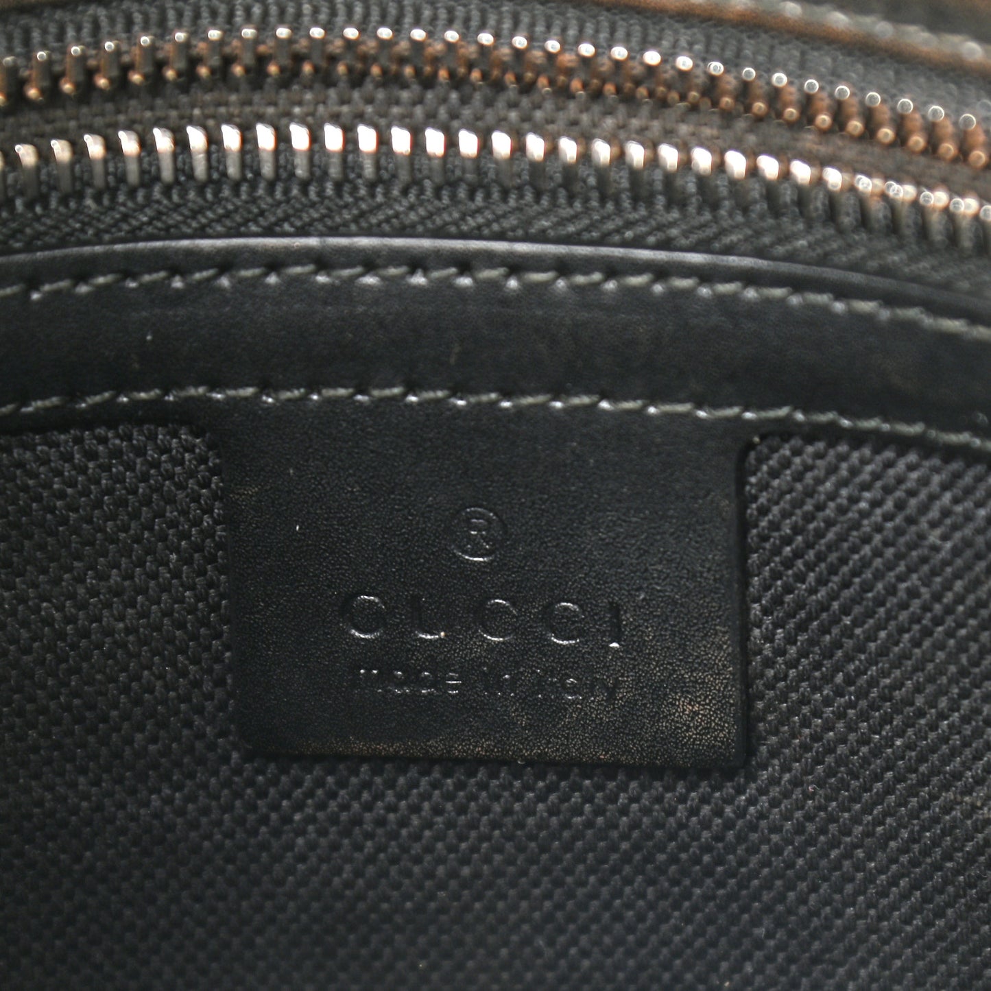 GG Supreme Monogram Appia Calfskin Web Flat Messenger Bag Black Grey
