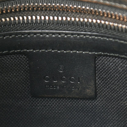 Gucci GG Supreme Monogram Appia Calfskin Web Flat Messenger Bag Black Grey 6 of 12