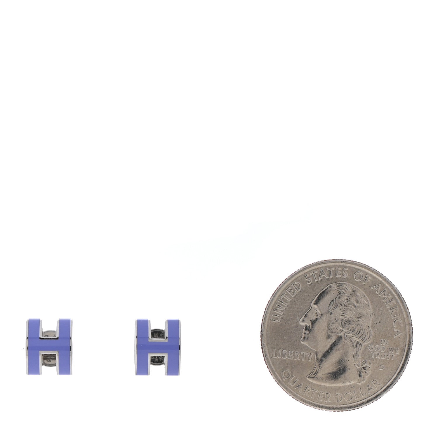 Hermes Palladium Lacquered Mini Pop H Earrings Lilac 2 of 6