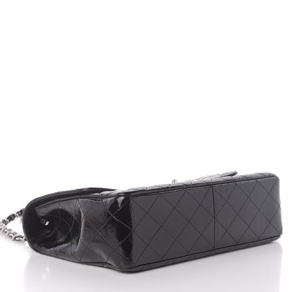 Chanel Distressed Patent Quilted Jumbo Single Flap Black 5 of 12
