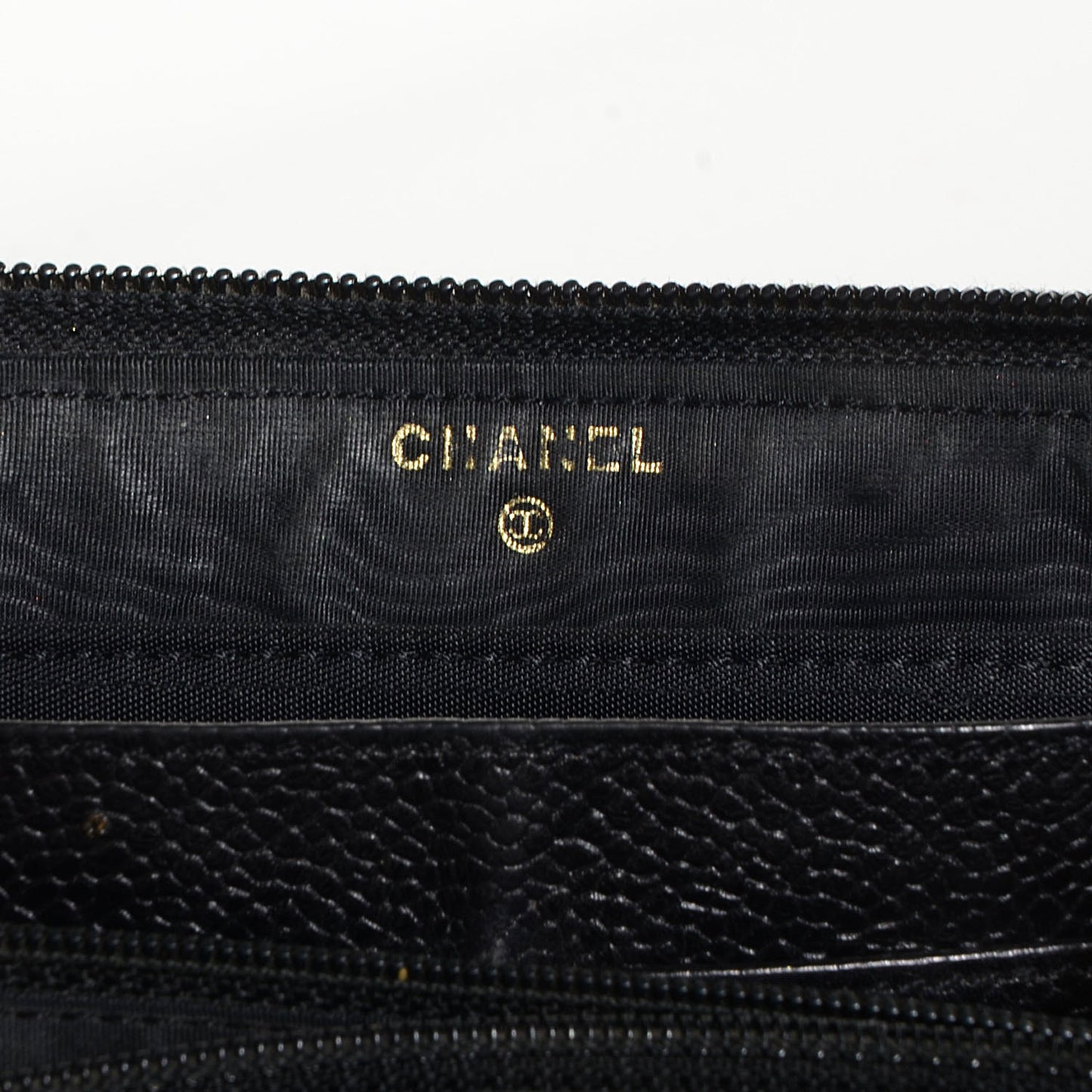 Caviar Large Timeless CC Zip Around Wallet Black