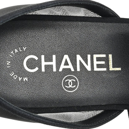 Chanel Mesh Grosgrain Mary Janes Flats 37 Black 8 of 10