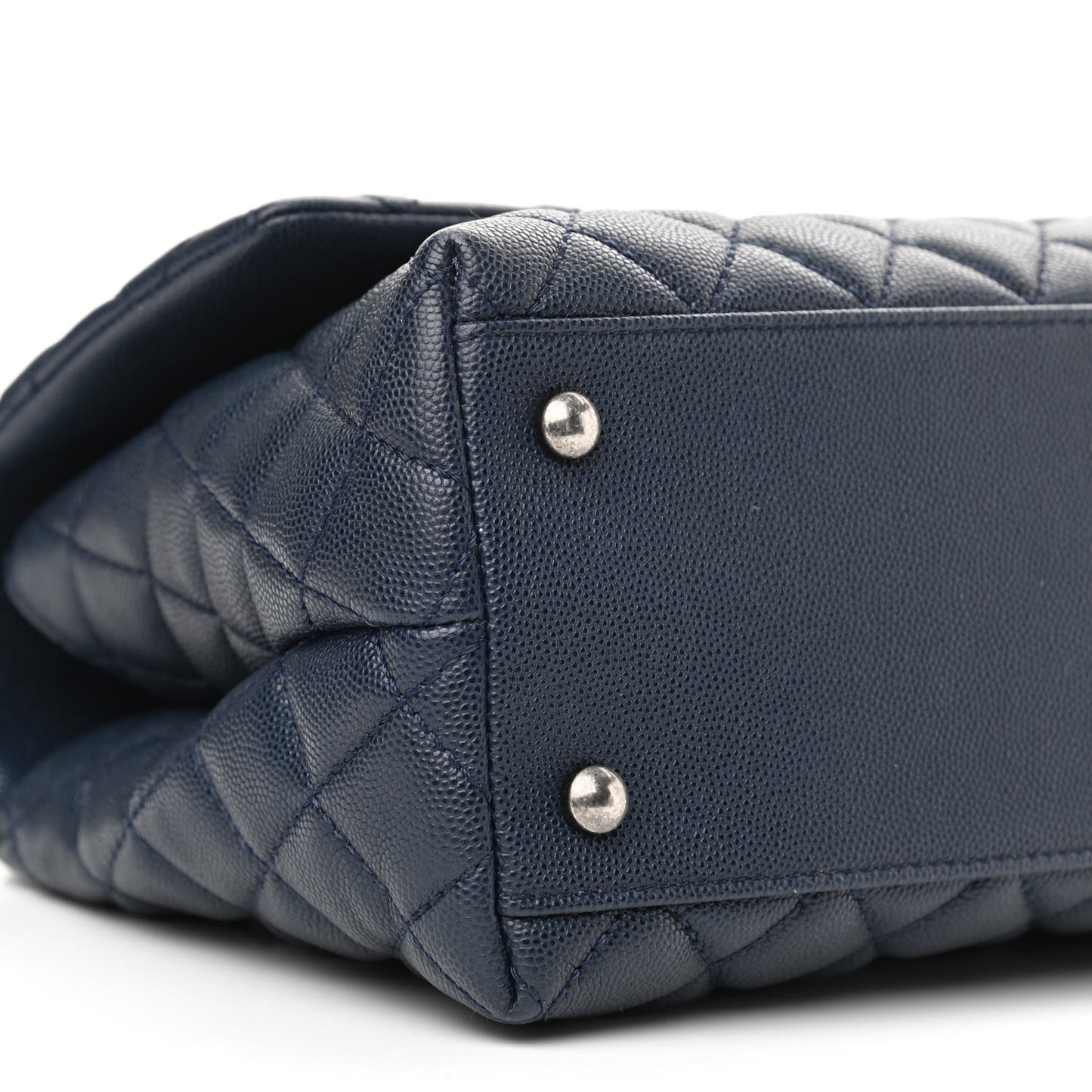 Caviar Quilted Small Coco Handle Flap Navy