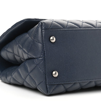Chanel Caviar Quilted Small Coco Handle Flap Navy 9 of 10