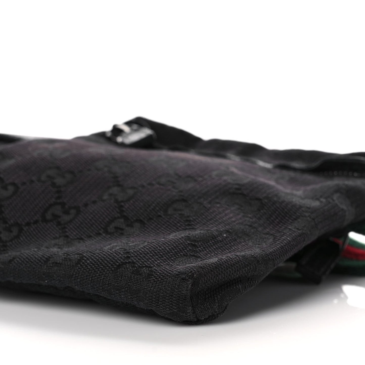 GG Monogram Web Double Pocket Belt Bag Black