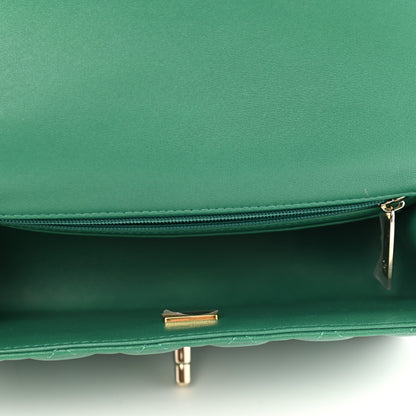 Chanel Lambskin Quilted Mini Top Handle Rectangular Flap Green 5 of 11