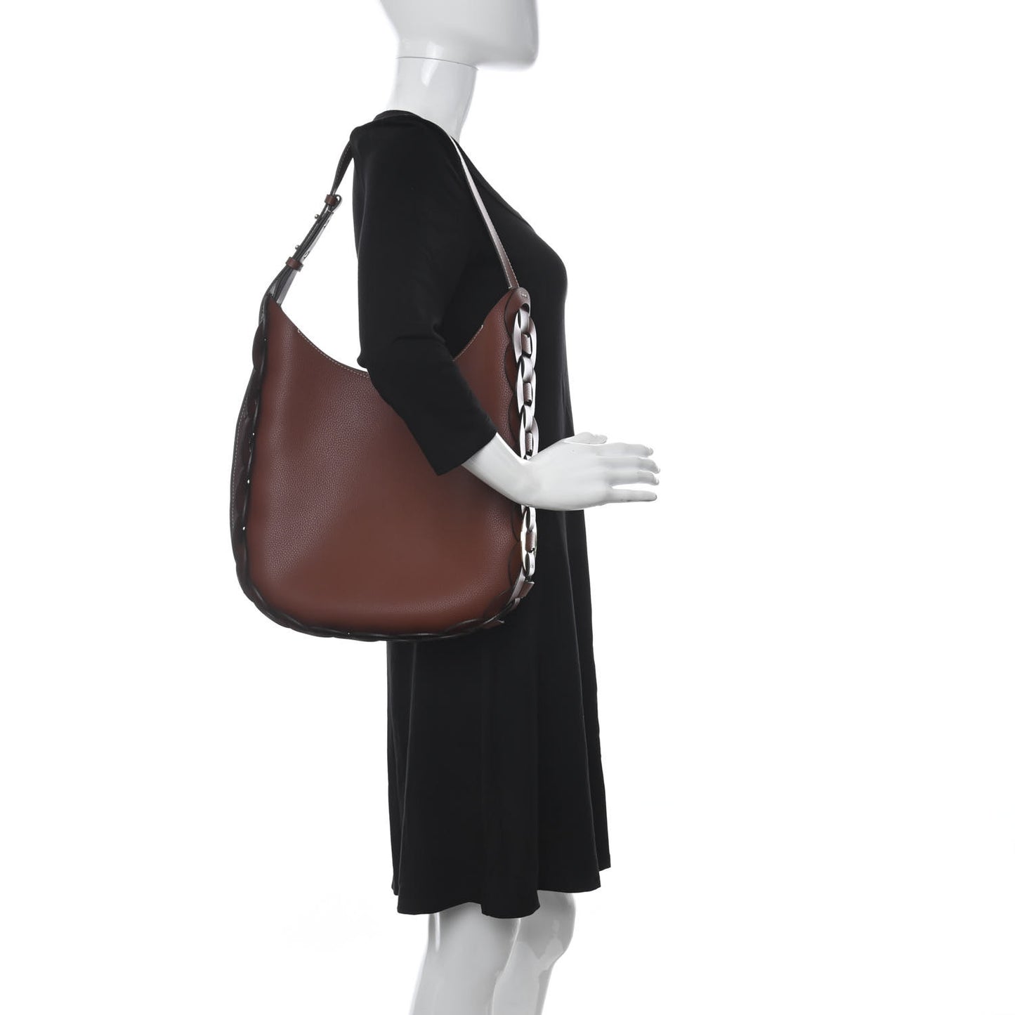 Small Grain Smooth Calfskin Medium Darryl Hobo Sepia Brown