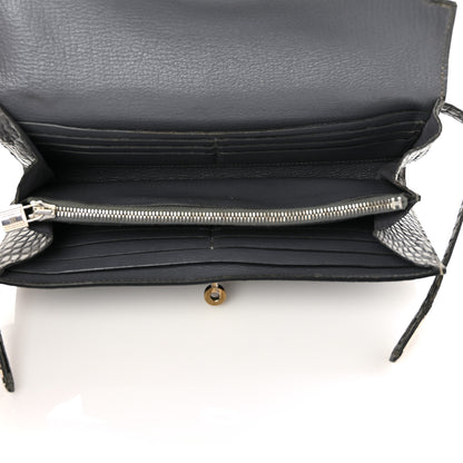Hermes Matte Alligator Kelly Longue Wallet Graphite 7 of 16