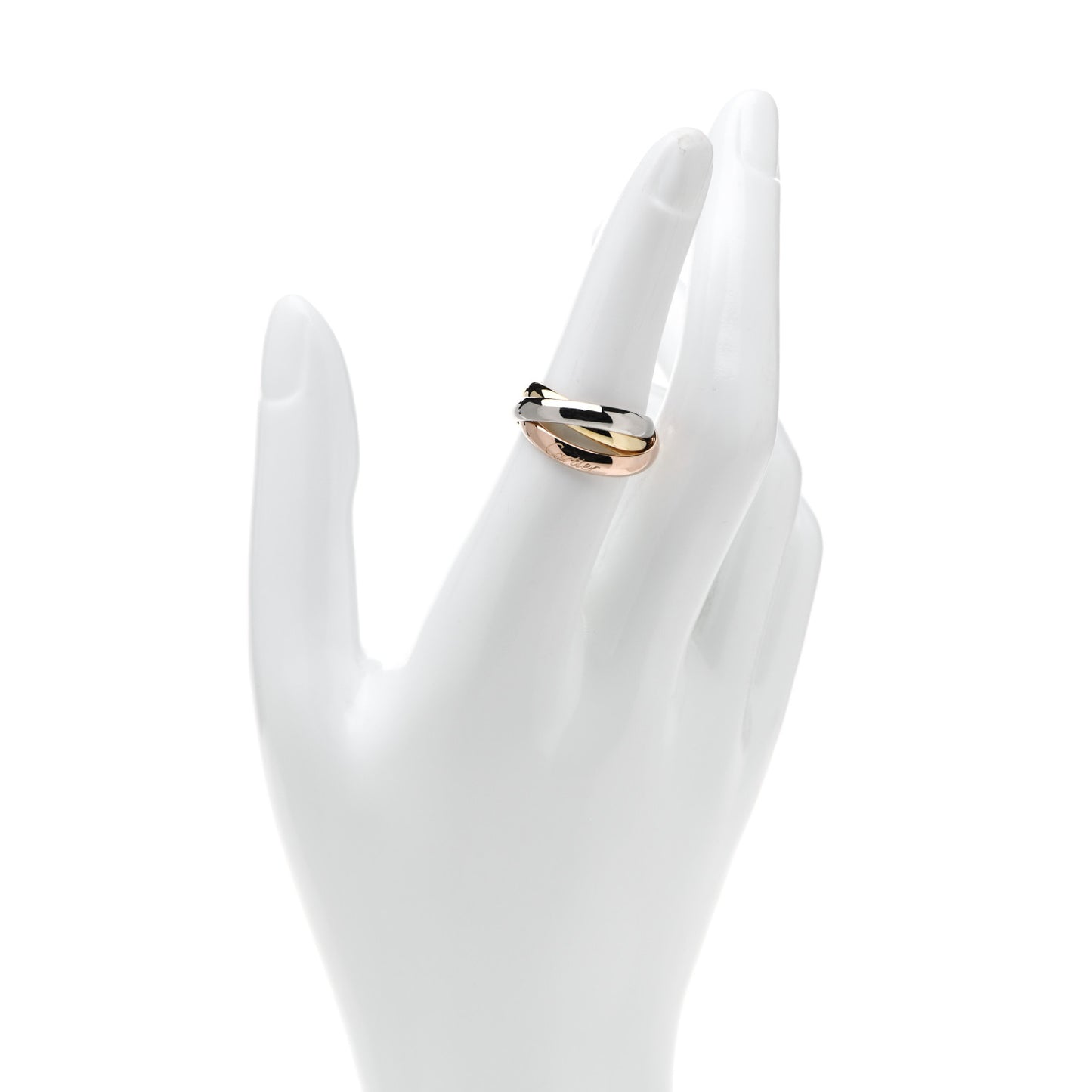18K Pink Yellow White Gold Classic Trinity Ring 53 6.25