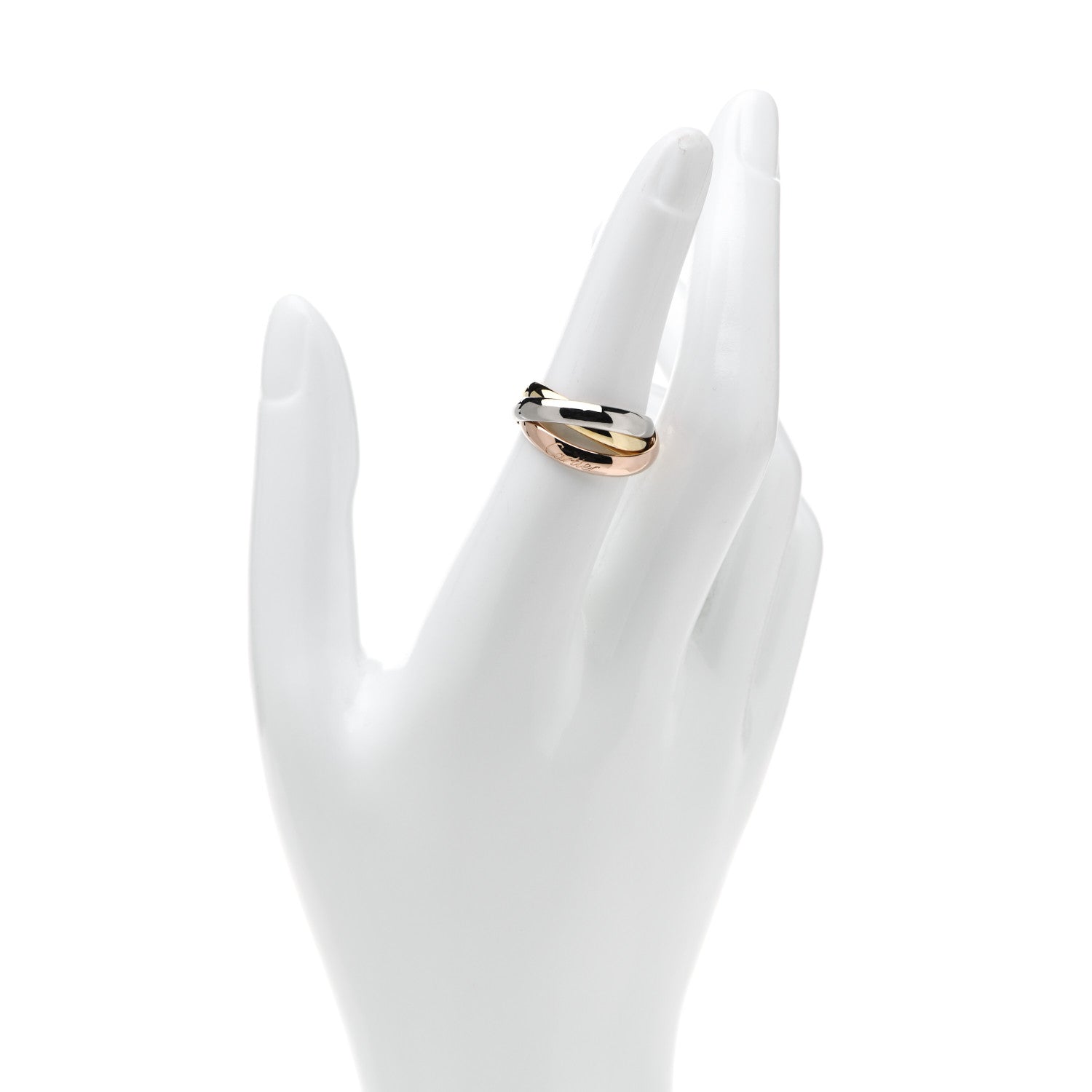Cartier 18K Pink Yellow White Gold Classic Trinity Ring 53 6.25 2 of 5