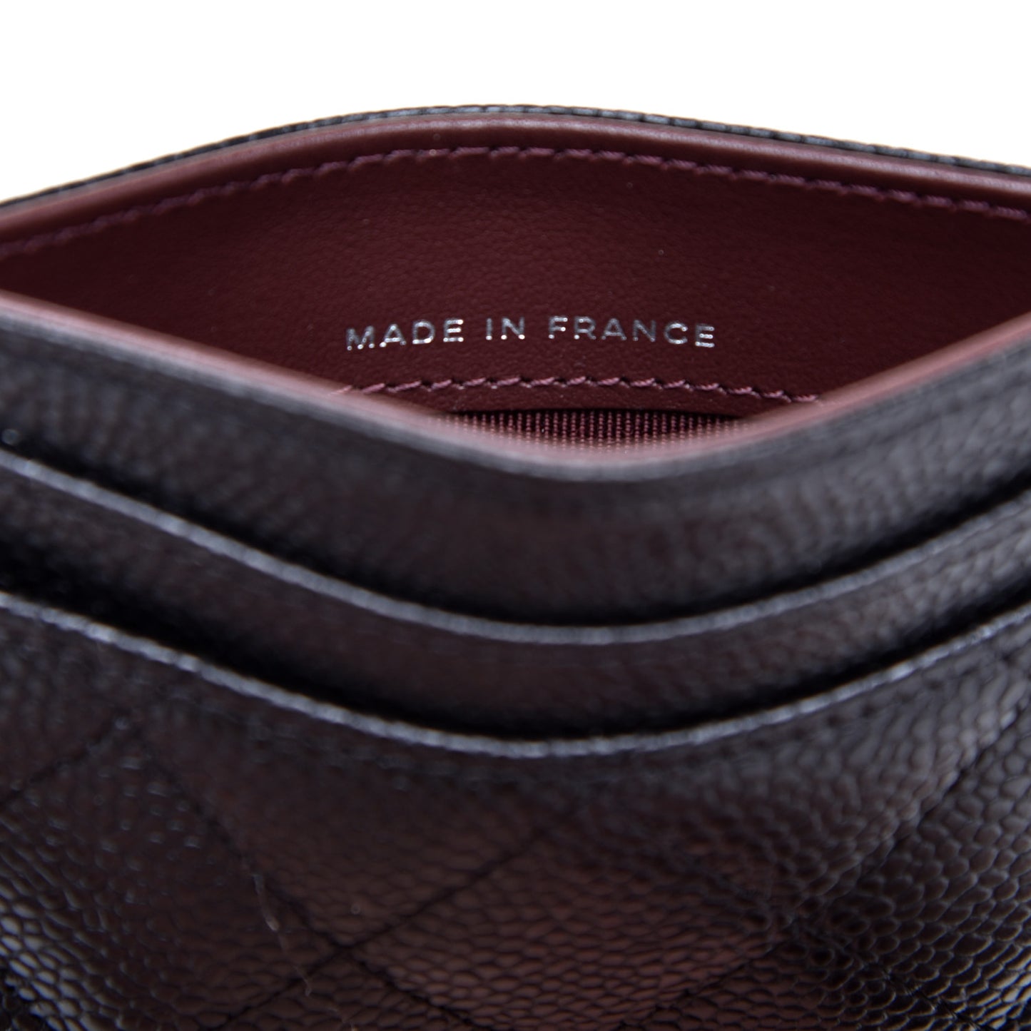 Caviar Quilted Card Holder Black