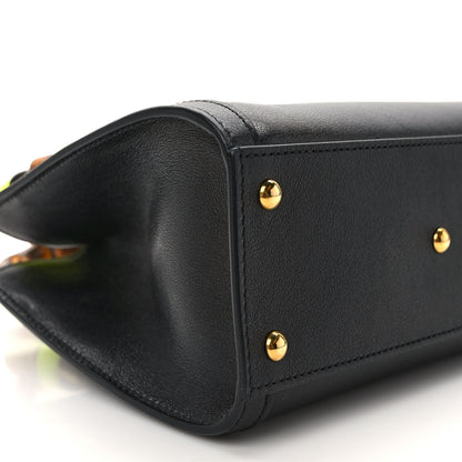 Gucci Wonka Grain Calfskin Mini Diana Tote Bag Black Yellow Fluo 8 of 13