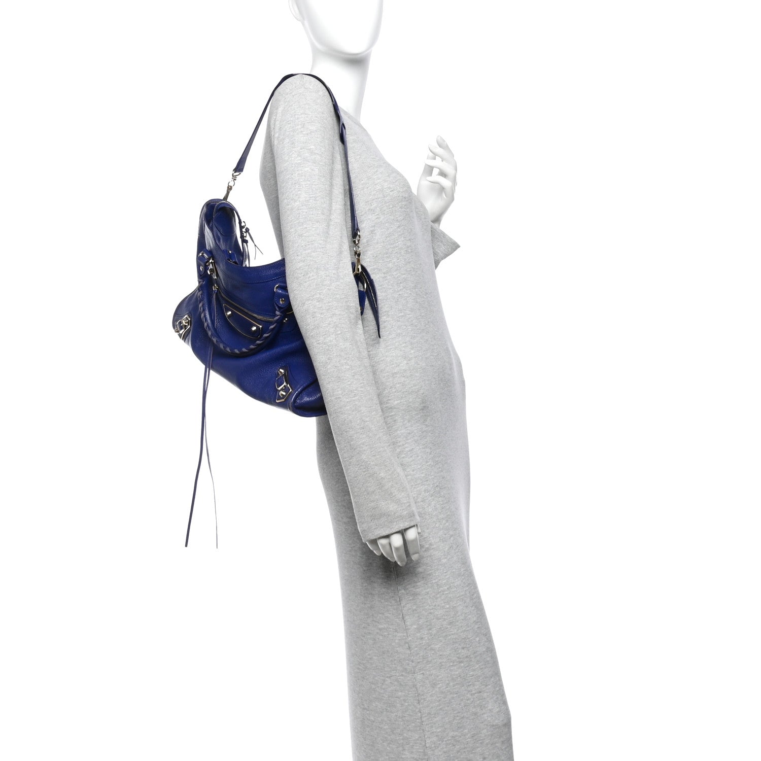 Balenciaga Chevre Gold Metallic Edge Hardware City Bleu Roi 2 of 11