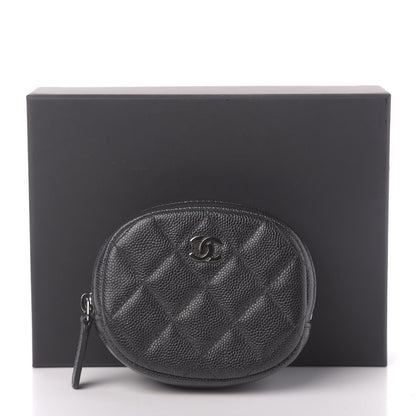 Chanel Iridescent Caviar Quilted Zip Around Classic Coin Purse Black 11 of 11
