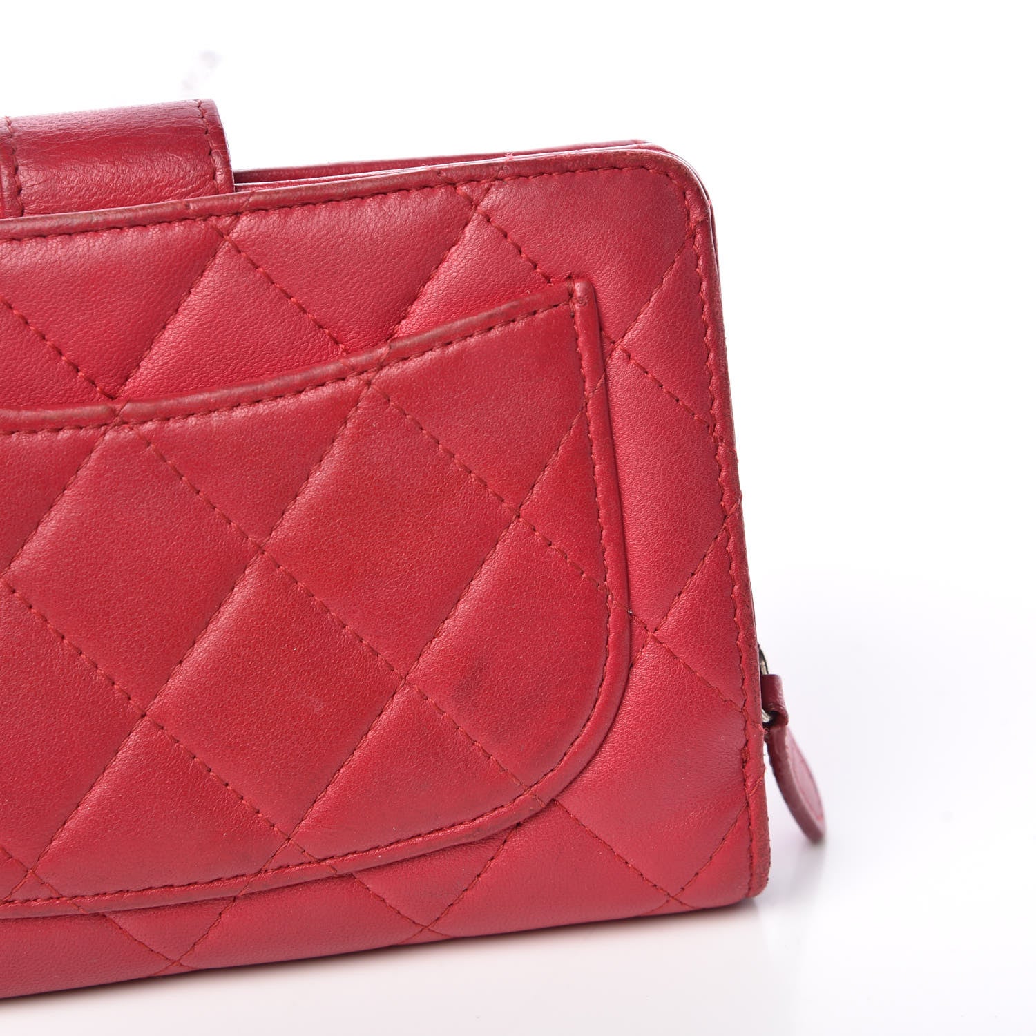 Chanel Lambskin Quilted Zipped Pocket Wallet Fuchsia 12 of 13