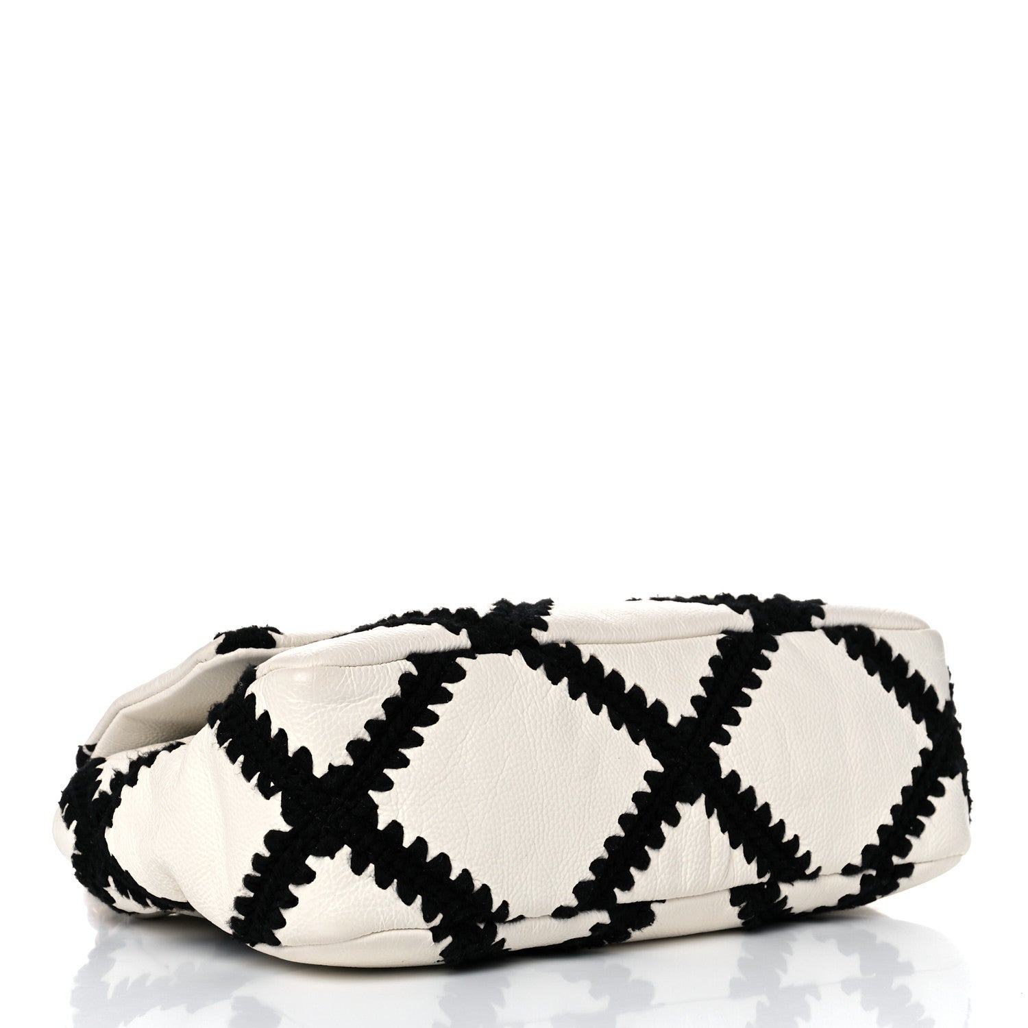 Chanel Calfskin Crochet Medium Chanel 19 Flap White Black 4 of 14