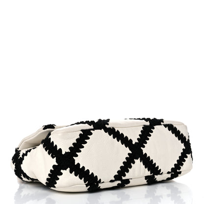Chanel Calfskin Crochet Medium Chanel 19 Flap White Black 4 of 14