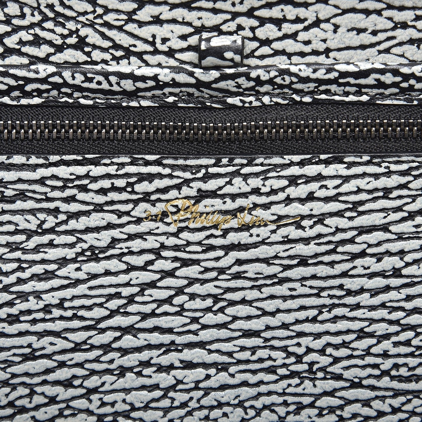 3.1 Textured Calfskin Large Pashli Satchel Black Cream