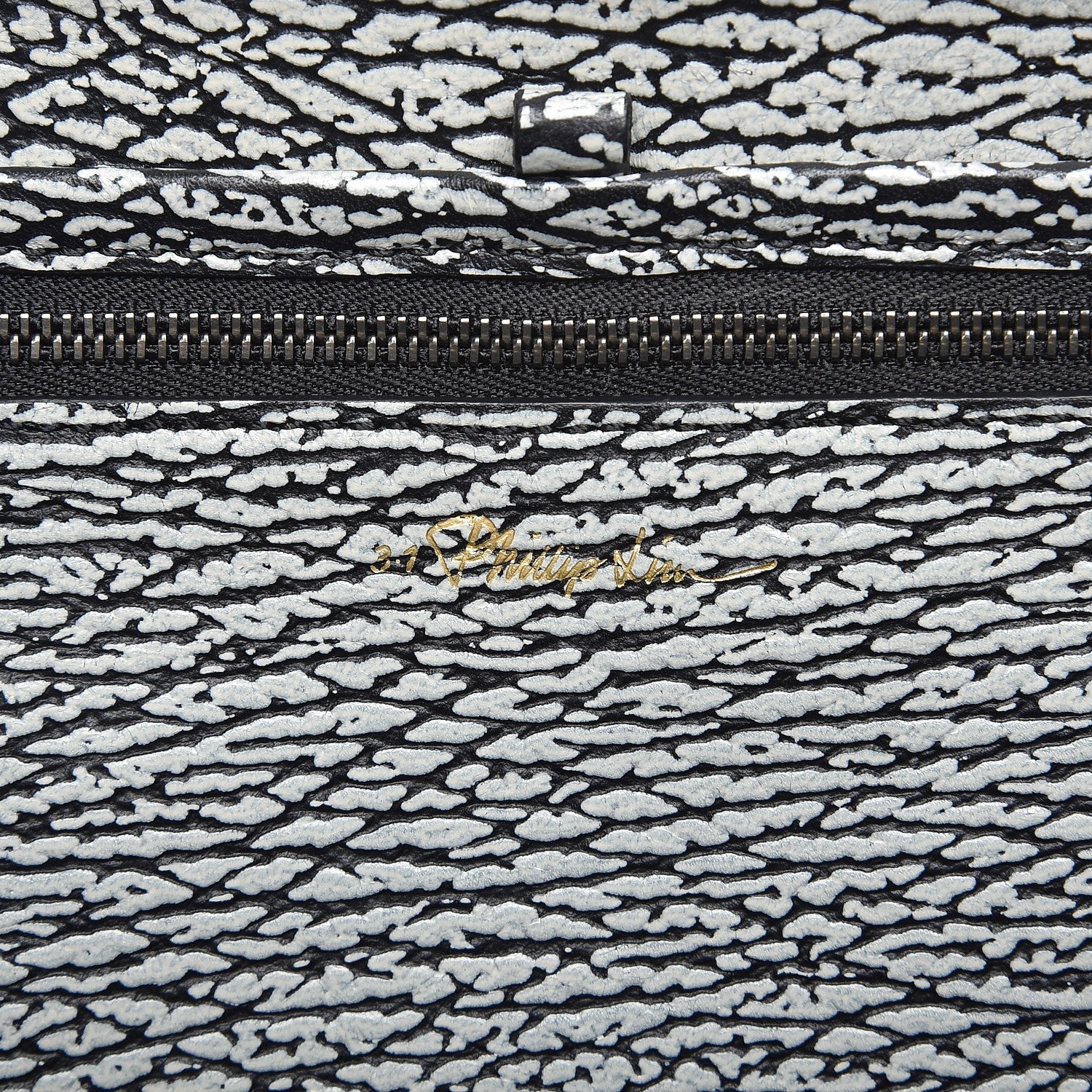 3.1 Phillip Lim 3.1 Textured Calfskin Large Pashli Satchel Black Cream 7 of 8